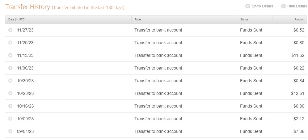 bank transfer page