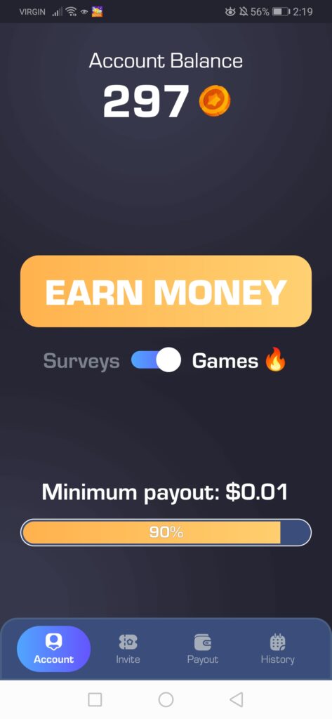 cashday main screen