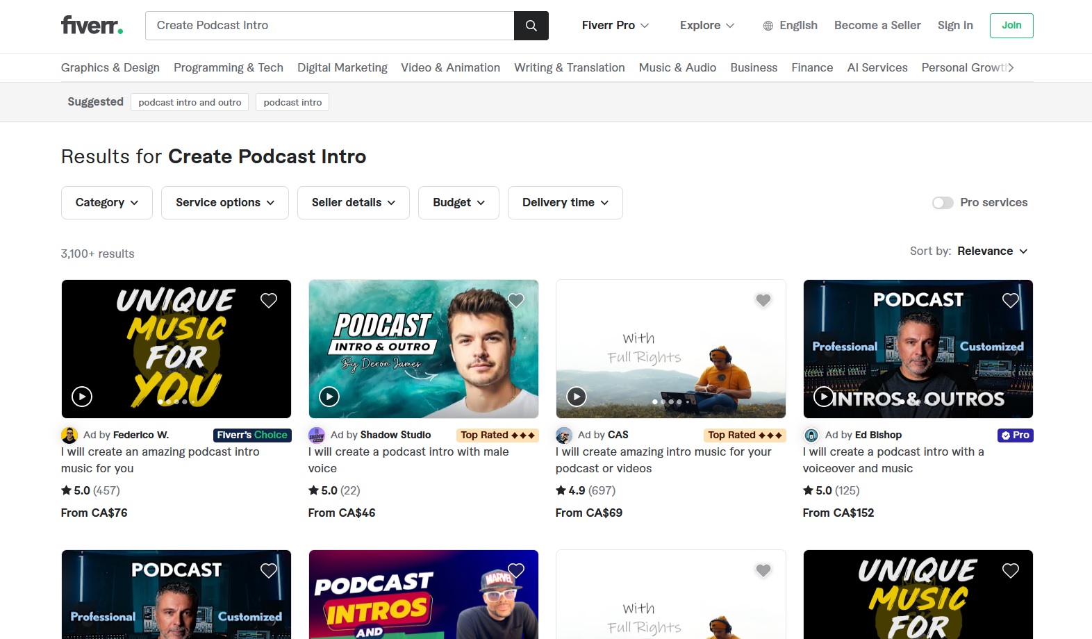 create podcast intro on fiverr